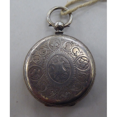 220 - A silver cased pocket watch, faced with a Roman dial