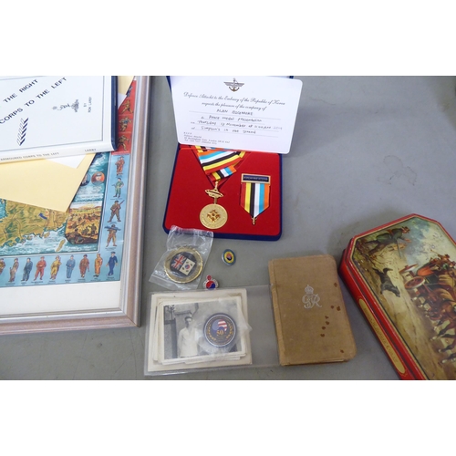 230 - Korean War related memorabilia: to include period photographs; and a Peace medal awarded to one Alan... 