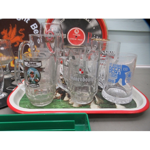 234 - Brewery related collectables: to include branded glasses and ashtrays with examples by Fullers and K... 