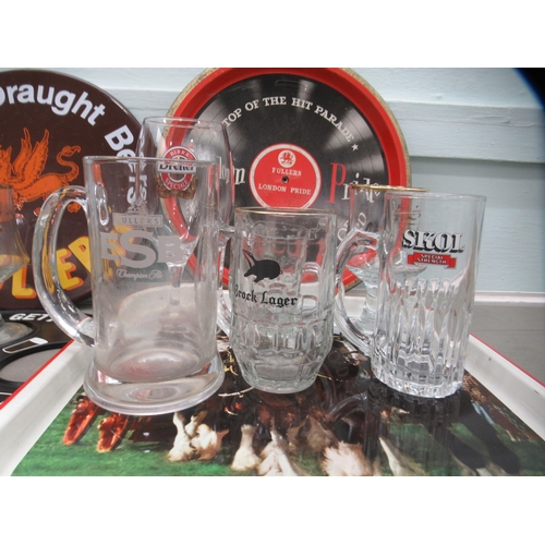 234 - Brewery related collectables: to include branded glasses and ashtrays with examples by Fullers and K... 