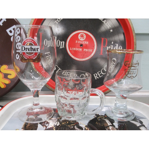 234 - Brewery related collectables: to include branded glasses and ashtrays with examples by Fullers and K... 