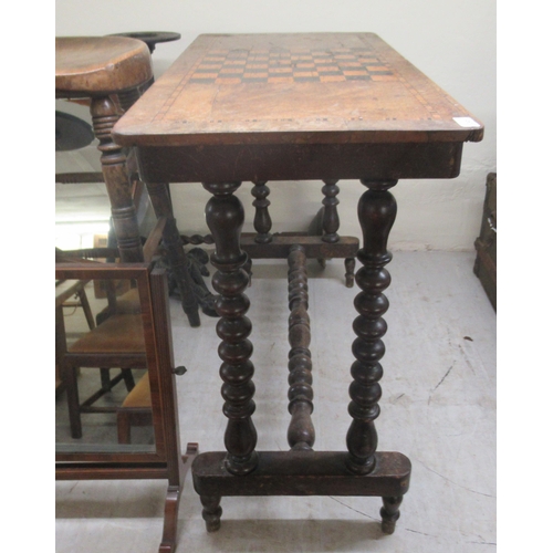 245 - 19th & 20thC furniture: to include a late Victorian mahogany hall table with a chessboard top, r... 