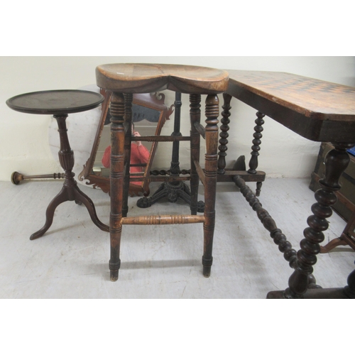 245 - 19th & 20thC furniture: to include a late Victorian mahogany hall table with a chessboard top, r... 