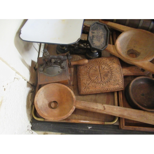 246 - Wooden implements and vintage kitchen bygones