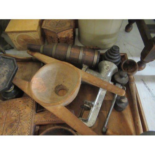 246 - Wooden implements and vintage kitchen bygones