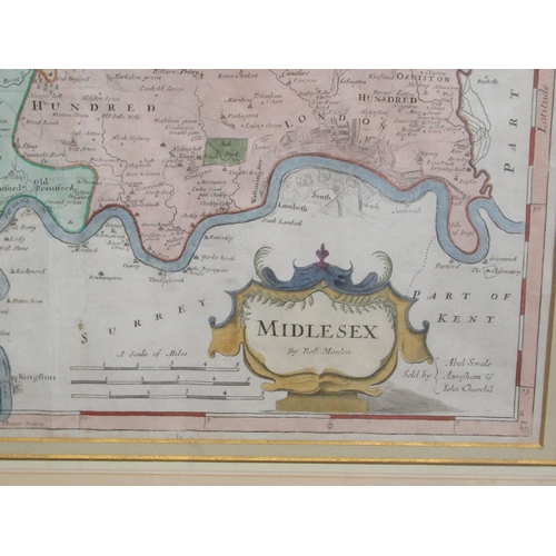 247 - A Robert Morden coloured county map 'Middlesex'  17