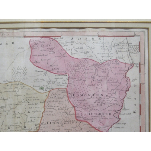 247 - A Robert Morden coloured county map 'Middlesex'  17