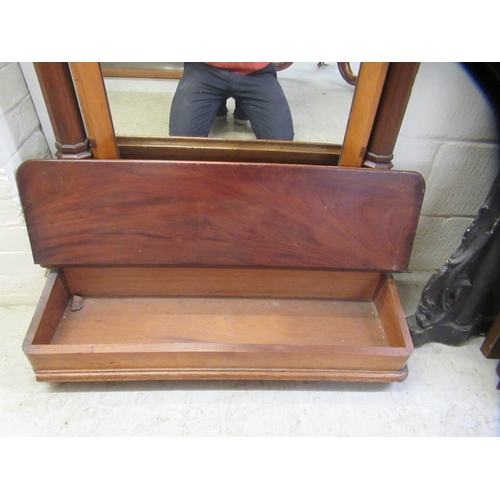 255 - An early Victorian mahogany framed cheval mirror, on a hinged lid plinth  72