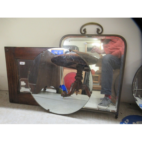 256 - Six variously framed and ornamented mirrors  largest 29