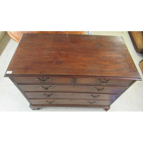 266 - A George III mahogany five drawer dressing chest, raised on bracket feet  36