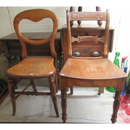 267 - Furniture: to include a mid 19thC walnut two drawer bedside chest, raised on square legs  27