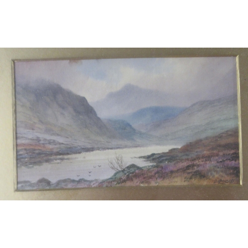 273 - Five variously themed pictures: to include DH Pinder - a mountainous riverscape  watercolour&nb... 