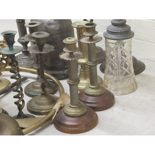 275 - 19thC & later metalware: to include brass candlesticks  largest 8