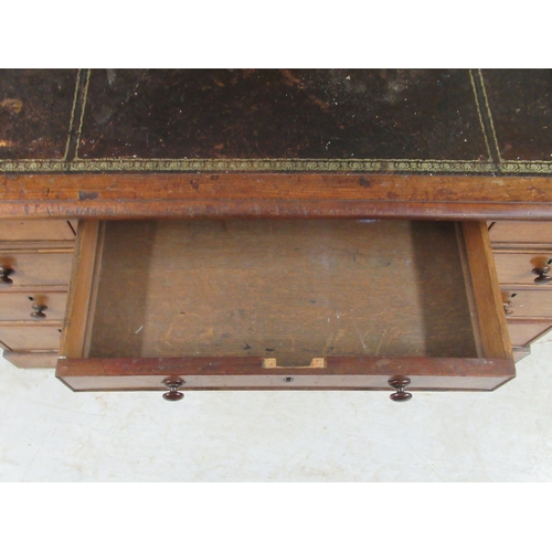 293 - A late Victorian mahogany, twin pedestal, nine drawer desk, on a plinth  30