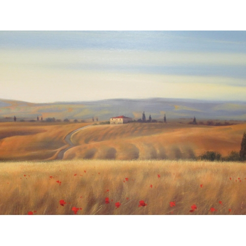 295 - Massimiliano Nocchi - a Tuscan landscape  oil on canvas  bears a signature  23