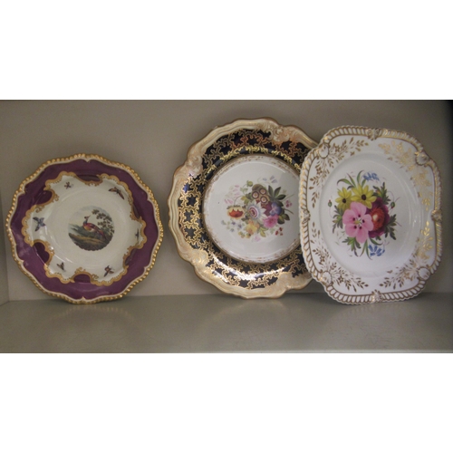 37 - Mainly 19thC ceramics: to include a late Victorian china teapot, decorated in bright colours and gil... 