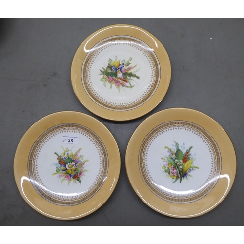 38 - A Royal Worcester china dessert service  comprising a comport and six side plates  9