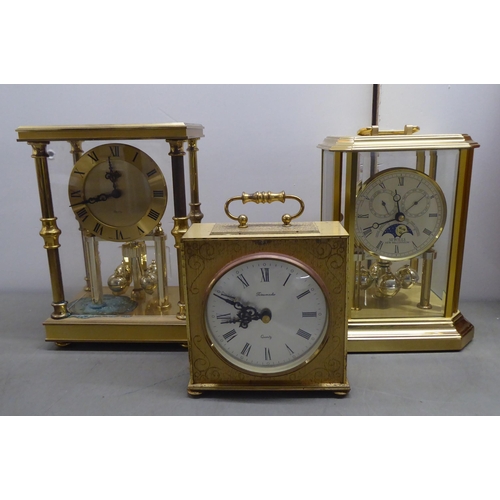 51 - Clocks and barometers: to include Metamer mantel timepiece; faced by a baton dial  6