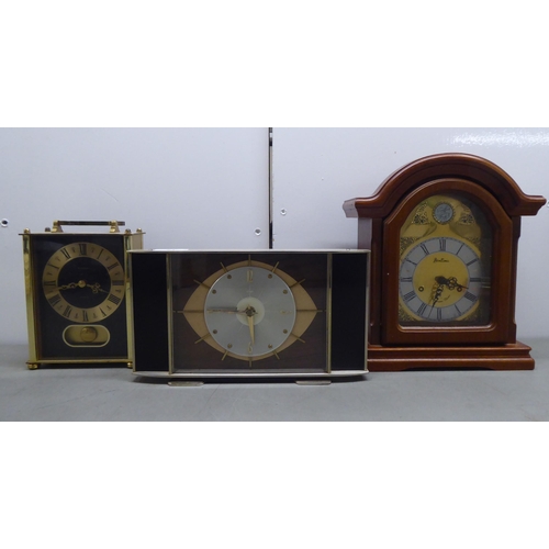 51 - Clocks and barometers: to include Metamer mantel timepiece; faced by a baton dial  6