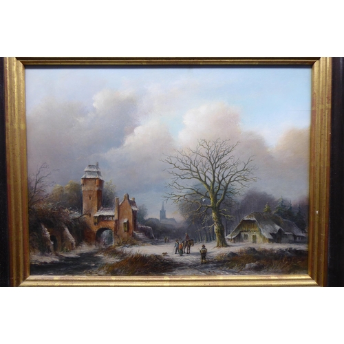 60 - Modern European School - a winterscape  oil on panel  bears an initial & dated '84&nbs... 