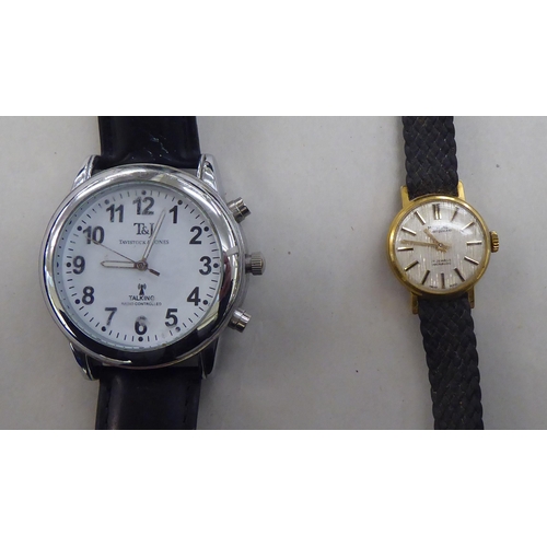 61 - Seven modern wristwatches and a brass cased pocket compass: to include Casio and Ingersol