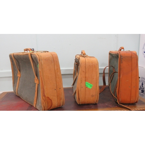 69 - Three Tanner Krolle for Harrods tan stitched leather suitcases  28