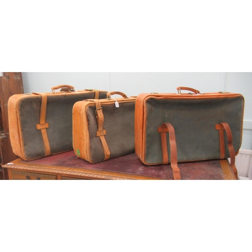 69 - Three Tanner Krolle for Harrods tan stitched leather suitcases  28