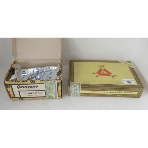 80 - Cigars: to include a sealed box of twenty-five Montecristo No.4