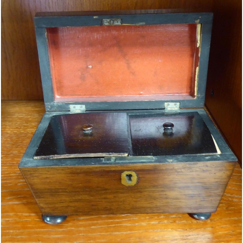 24 - A Regency rosewood tea caddy  4.5