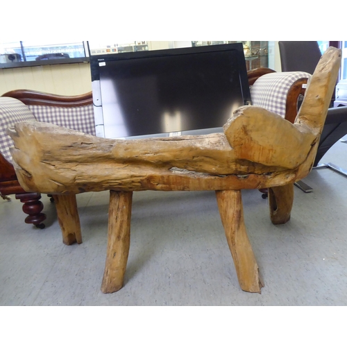 338 - A modern driftwood garden bench seat