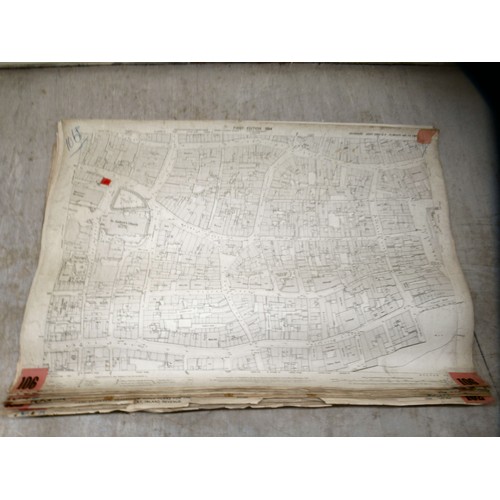 155 - An uncollated collection of mainly early 20thC 1/2500 scale and other Ordnance Survey and other UK c... 