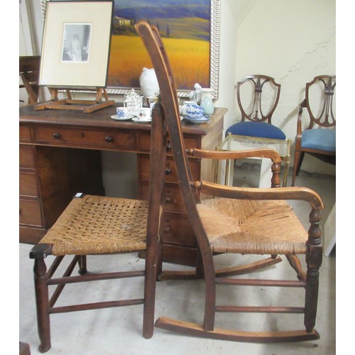 303 - Two dissimilar 19thC country made beech and elm framed chairs