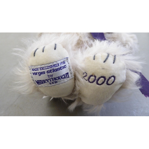 ら*む様 MERRYTHOUGHT テディベア2000年Virgin Atlan A Merrythought Virgin Atlantic 2000 'Branson' Teddy bear, in off