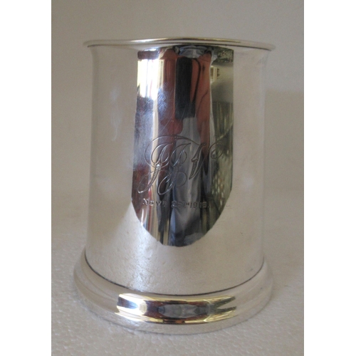 100 - A silver one pint tankard  Birmingham 1916 