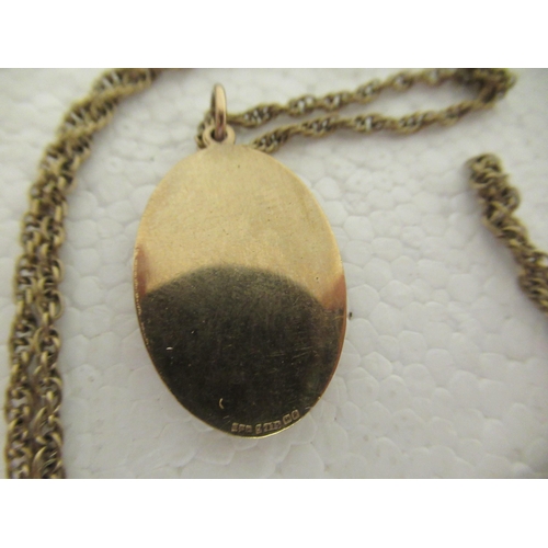 101 - A 9ct gold pendant, on a yellow metal chain 