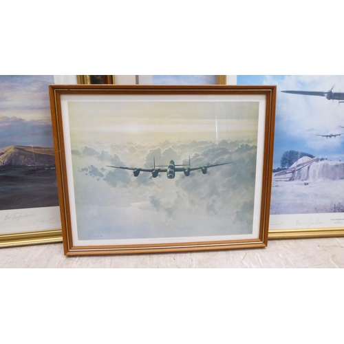 110 - Six framed aviation themed prints: to include after Robert Taylor - 'Home Run'  Limited Edition 721/... 