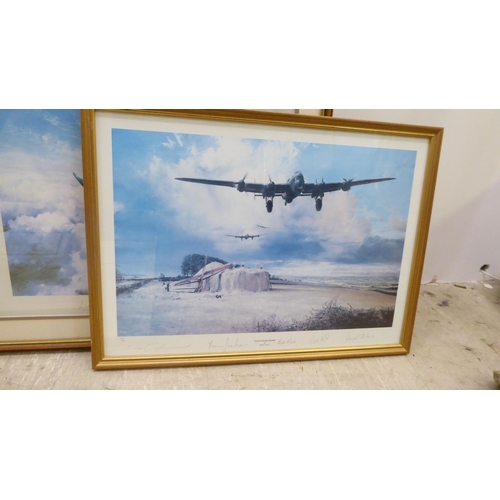 110 - Six framed aviation themed prints: to include after Robert Taylor - 'Home Run'  Limited Edition 721/... 