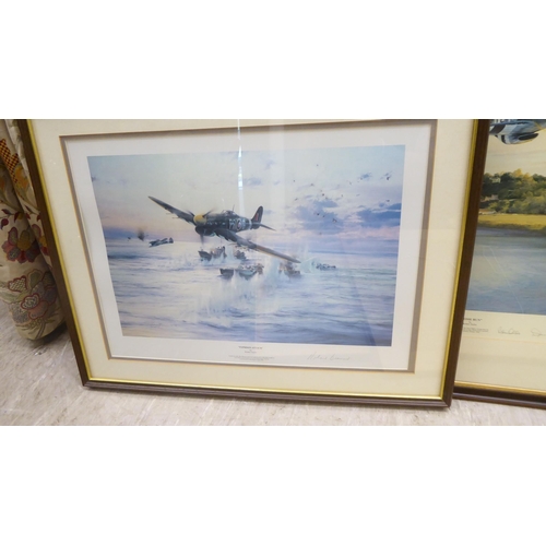 110 - Six framed aviation themed prints: to include after Robert Taylor - 'Home Run'  Limited Edition 721/... 