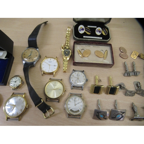 142 - Items of personal ornament, cufflinks and watches: to include examples by Dogma, Pulsar and Sekonda&... 