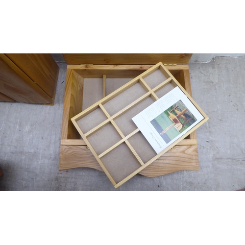 143 - Three items of modern West Country elm interior design by Martin Stephenson, viz. a jewellery cabine... 