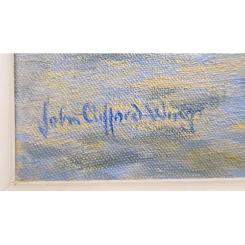 144 - John Clifford-Wing - a seascape  oil on canvas  bears a signature  13