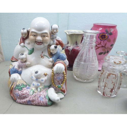 147 - Domestic and decorative china: to include a Carlton Ware, three piece cruet; a Suzie Cooper trio; an... 