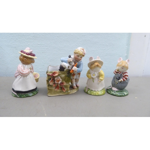 160 - Ceramic ornaments: to include Royal Doulton china 'Lady Woodmouse' and 'Mrs Toadflax'  4