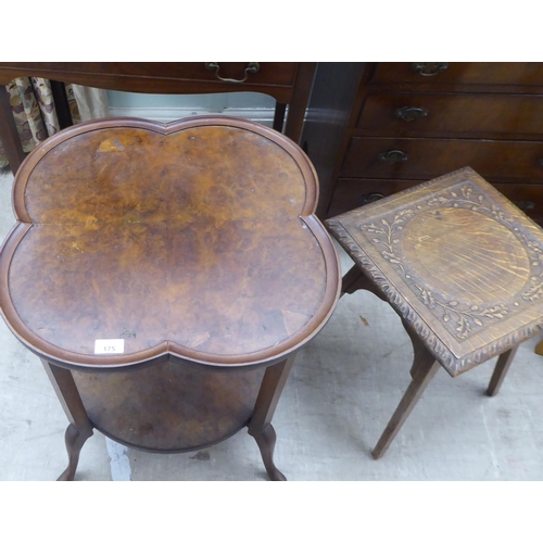 175 - Eight items of small furniture: to include an Art Deco walnut occasional table  22