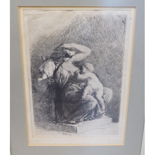 179 - L Ruet (after Meissonier) - 'La Guide' & 'The Halting Place'  monochrome engravings  bearing pen... 