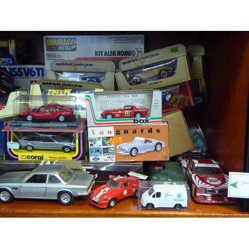 18 - Diecast model vehicles: to include a Tamiya Bosch Alfa Romeo kit  boxed 