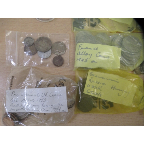 19 - Uncollated coins and banknotes: to include German Wartime examples