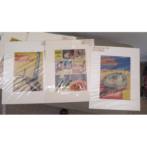 194 - Framed, individual Flash Gordon comic book pages and reproduced advertising prints  10