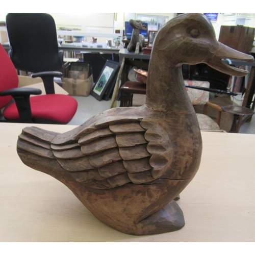 245 - A vintage carved wooden papier mache mould, fashioned as a duckling  14