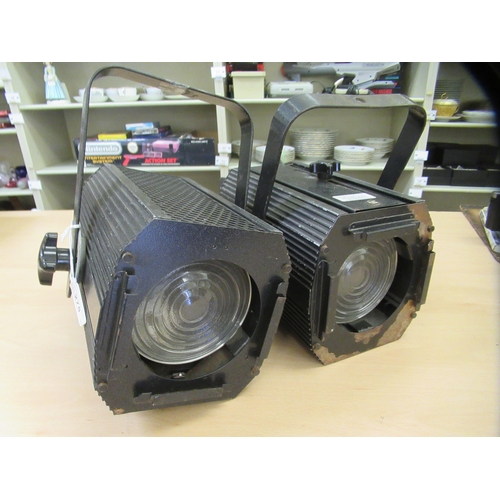 275 - A pair of Pulsar 650w Fresnel/Pebble convex stage lights 